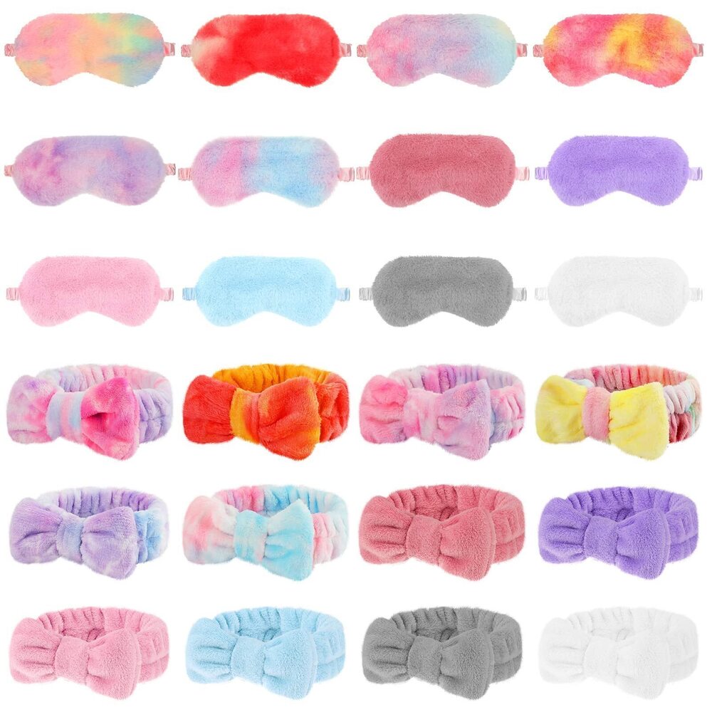 2341 24 Pcs Spa Party Favors Sleepover Party Supplies Soft Makeup Headband